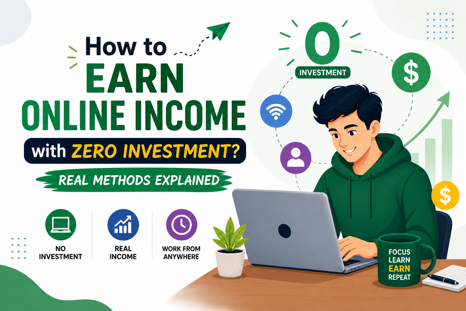 How to Earn Online Income with Zero Investment?